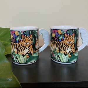 Vintage 90s Tiger Mugs Set